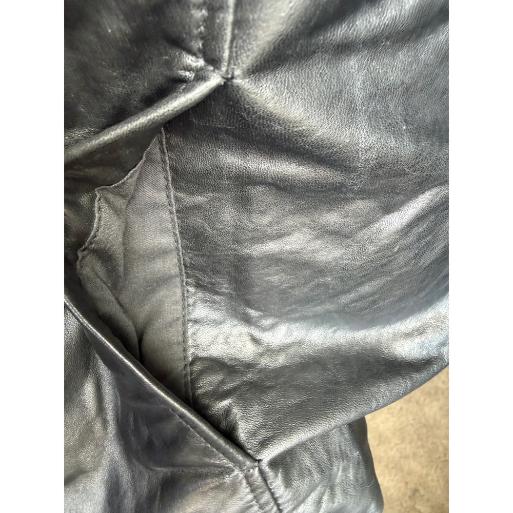 Wilson's Vintage Black Smooth Leather Pelle Studio Zip Up Moto Jacket Sz XL - Picture 10 of 10